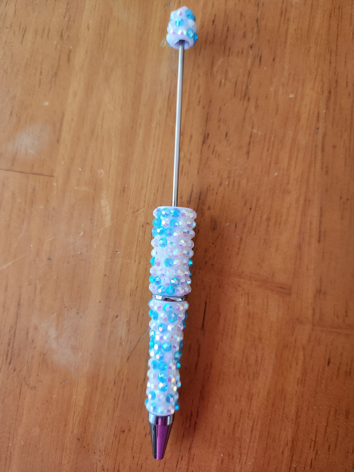 Beadable Fancy Pen Blanks- Blue & White