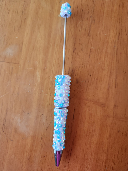 Beadable Fancy Pen Blanks- Blue & White