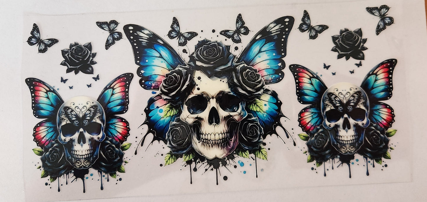 UVDTF Wrap 16oz- Skull Butterflies