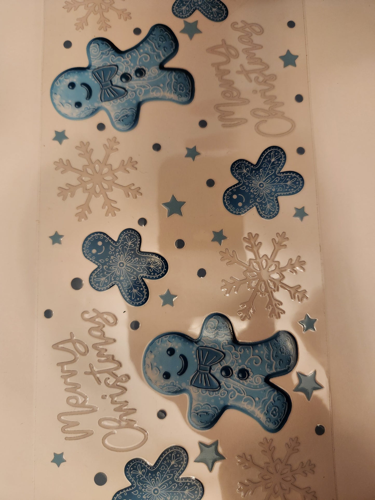 Cup Wrap- Blue Gingerbread