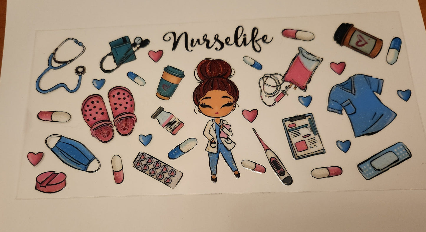 UVDTF Wrap 16oz- Nurse Life