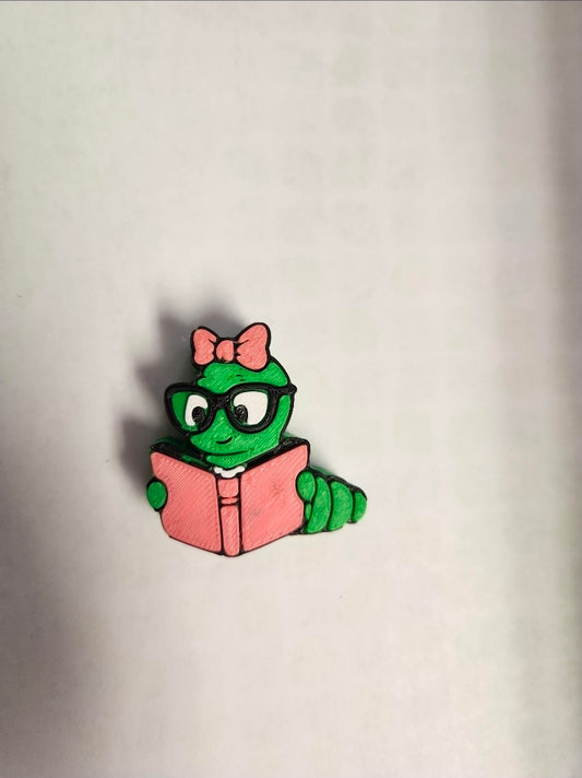 Straw Topper- 3D Printed Bookworm Straw Topper (discounted)