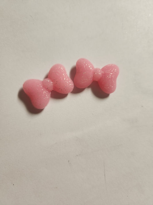 2D Silicone Focal- Pink Bow