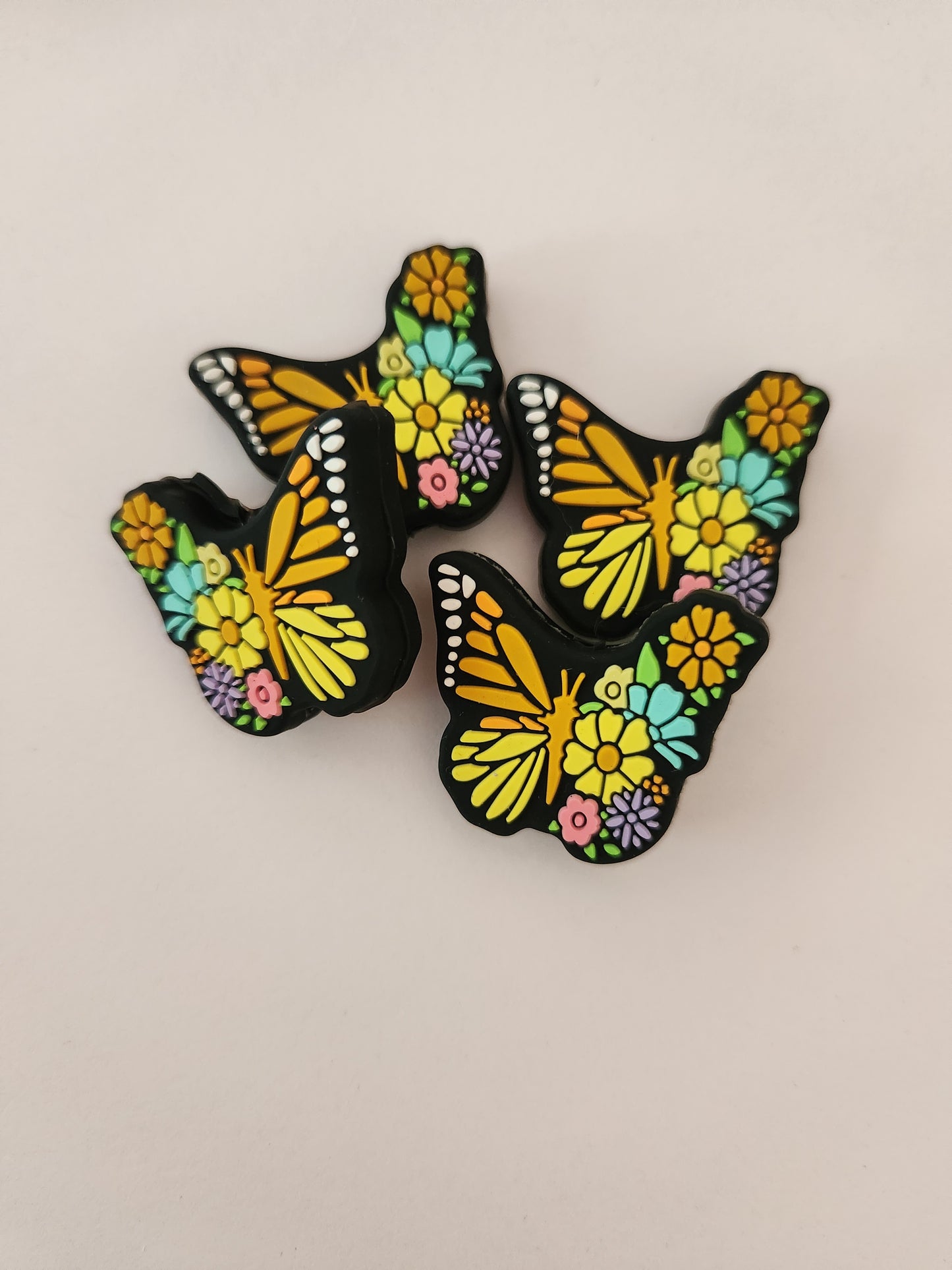 2D Silicone Focal- Floral Butterfly