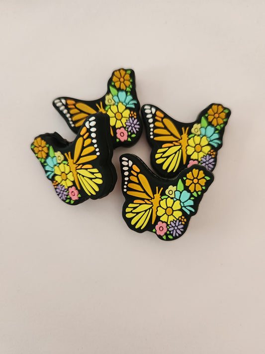 2D Silicone Focal- Floral Butterfly