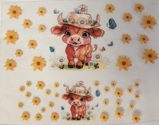 UVDTF Mini Tumbler Keychain Wrap (single) Cute Cow