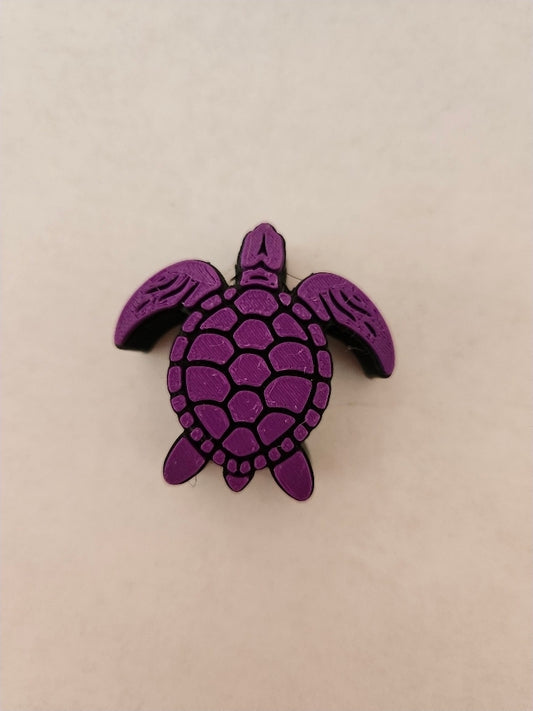 Straw Topper- 3D Printed Purple Turtle Straw Topper