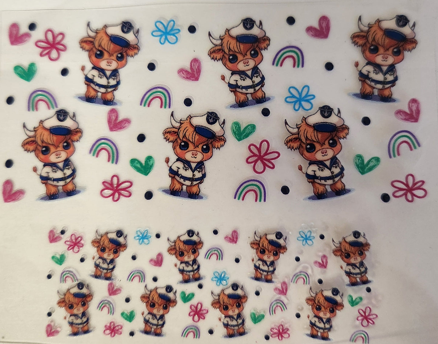 UVDTF Mini Tumbler Keychain Wrap (single) Cute Cow