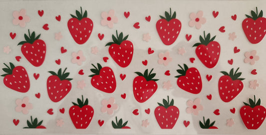 UVDTF 16oz Cup Wrap- Strawberries