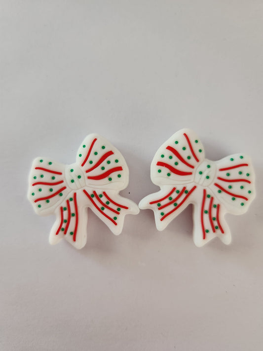 2D Silicone Focal- Xmas Cake Bow