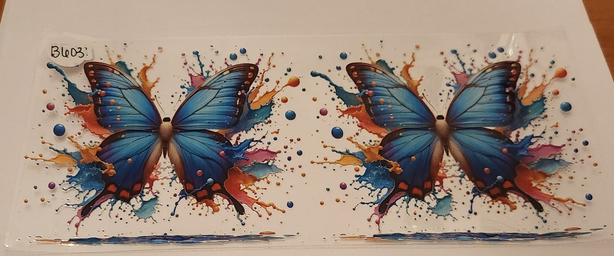 UVDTF 16oz Cup Wrap- Splatter Butterflies