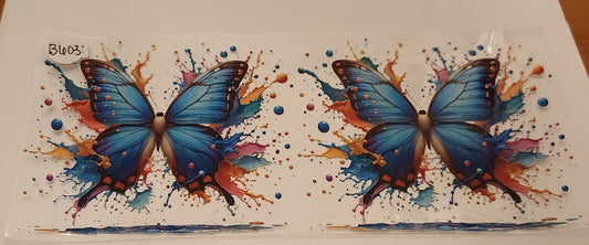 UVDTF 16oz Cup Wrap- Splatter Butterflies