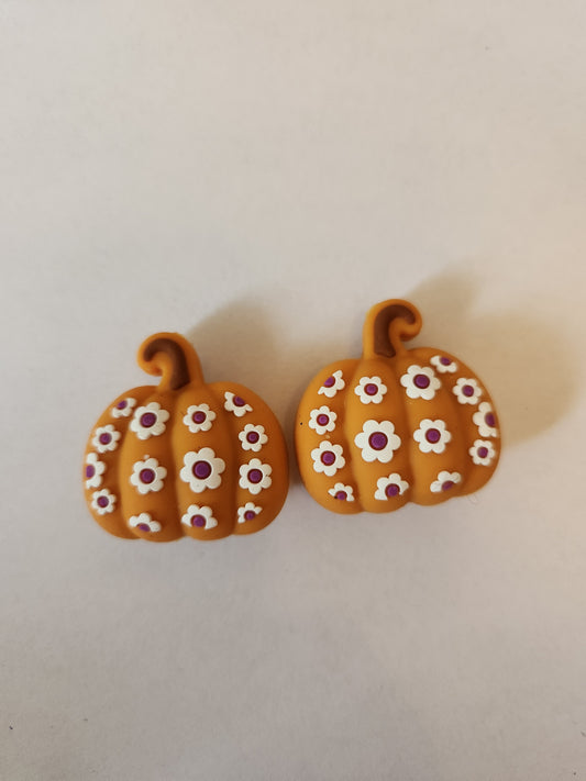 2D Silicone Focal- Pumpkin (flower accent)