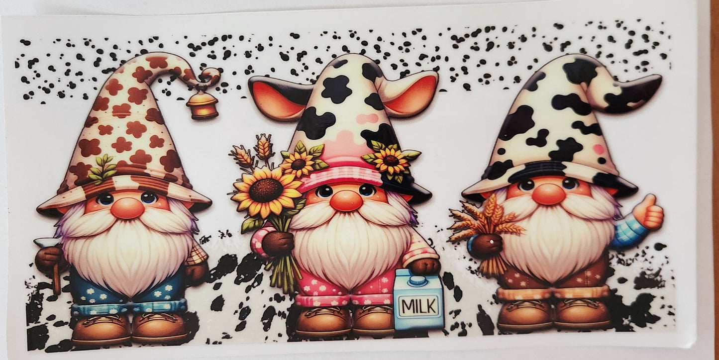 UVDTF Wrap 16oz- Milk Gnomes- Cow Print