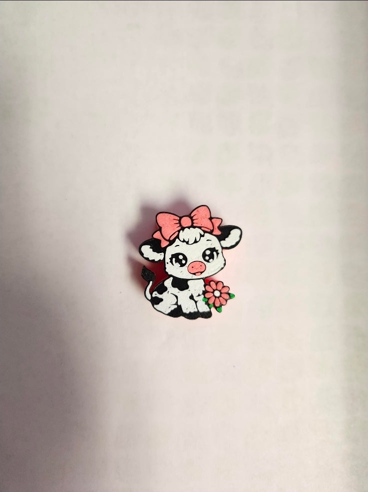 Straw Topper- 3D Printed Adorable Cow Straw Topper