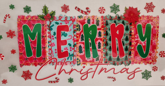 UVDTF 16oz Cup Wrap- Merry Xmas