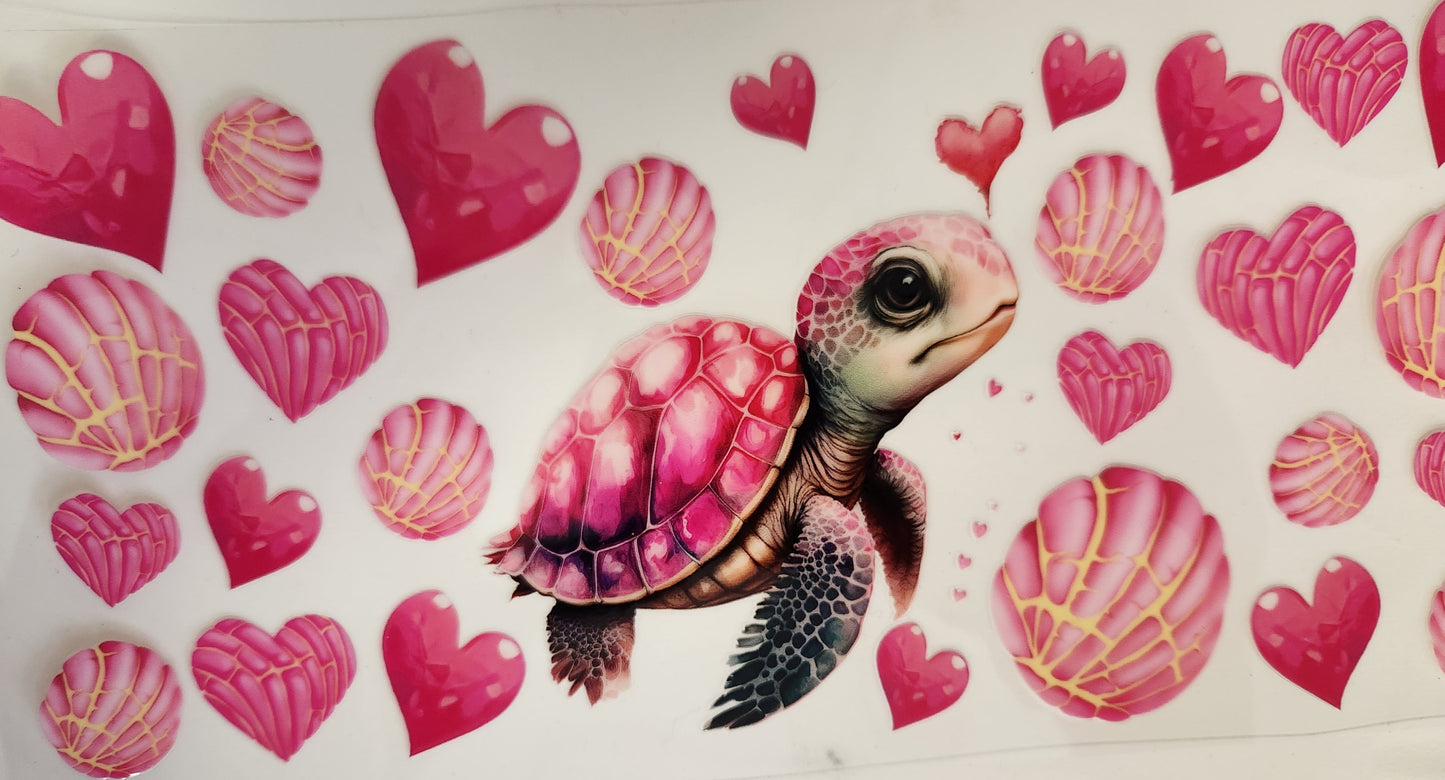 UVDTF 16oz Cup-Pink Turtle