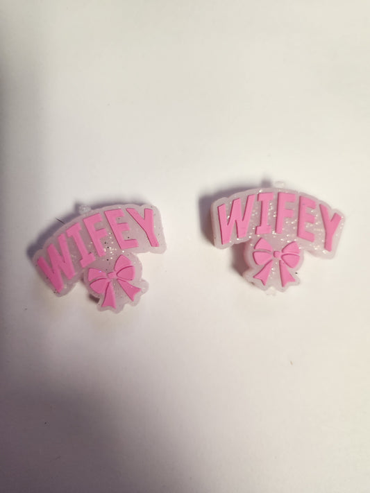 2D Silicone Focal- Wifey Pink