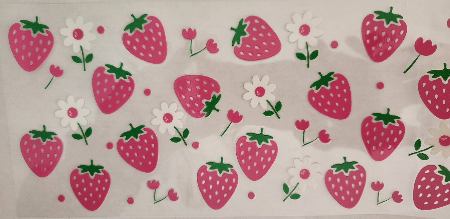 UVDTF 16oz Cup Wrap- Strawberries