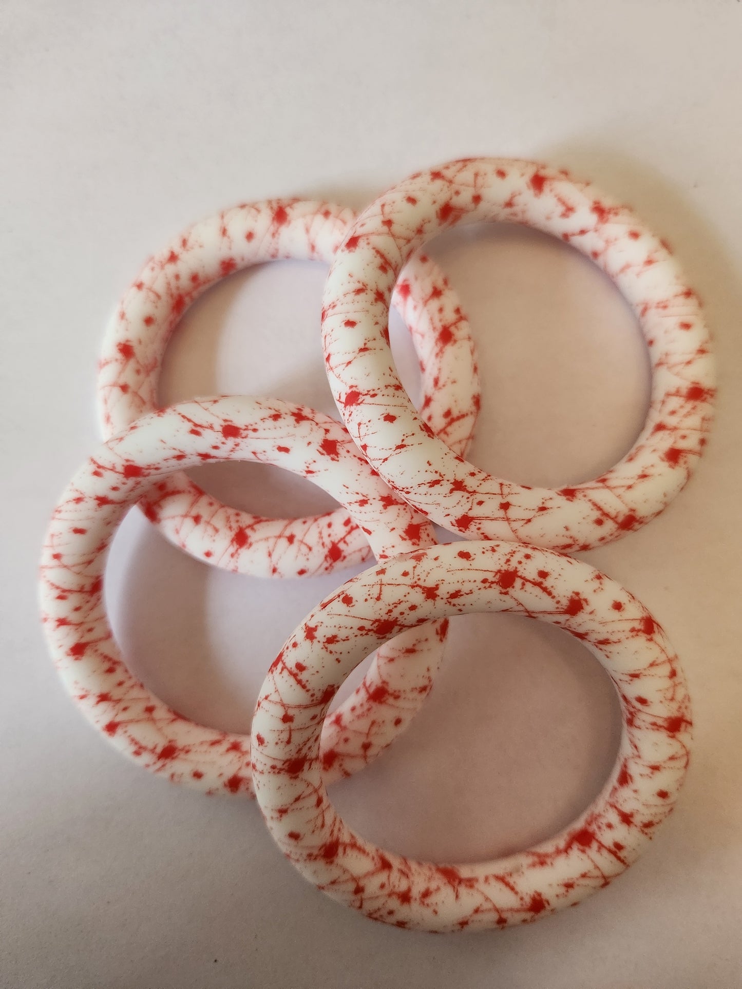 65mm Silicone Rings- Red Splatter