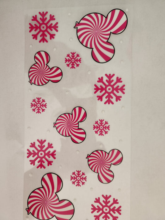 UVDTF 16oz Cup Wrap- Peppermint Mouse Ears