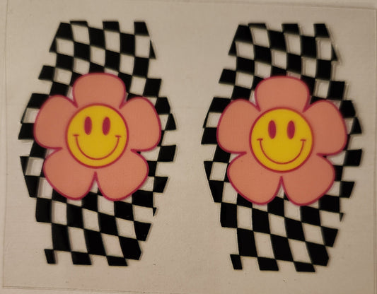 UVDTF Hotel Keychain (Single) - Checkered Flower