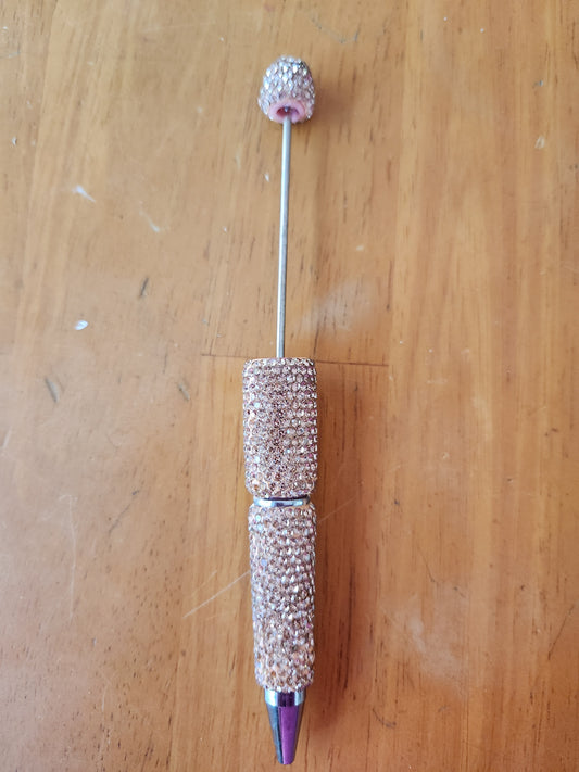 Beadable Fancy Pen Blanks- Gold / tan