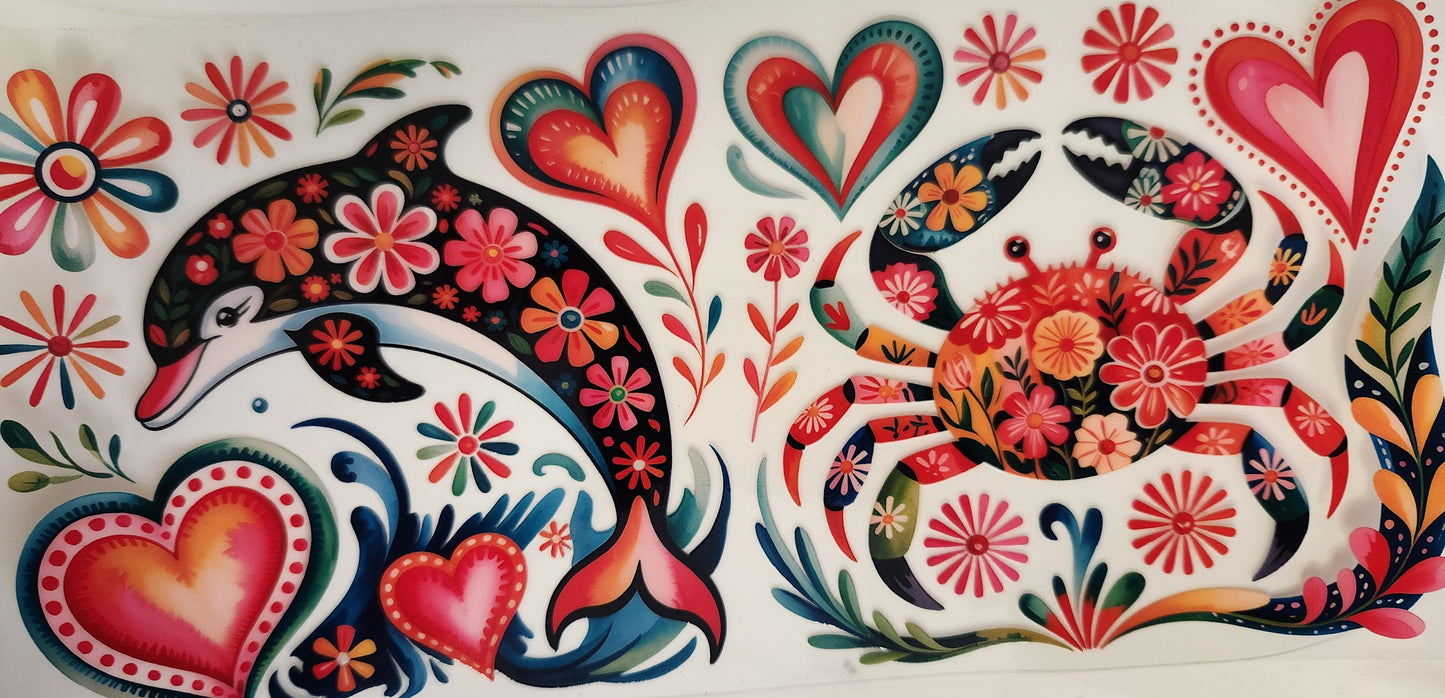 UVDTF 16oz Cup Wrap- Dolphin & Crab