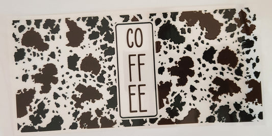 UVDTF Wrap 16oz- Coffee Cow Print