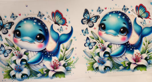 UVDTF 16oz Cup Wrap- Cute Whale