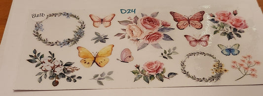 UVDTF 16oz Cup Wrap- Floral Butterflies