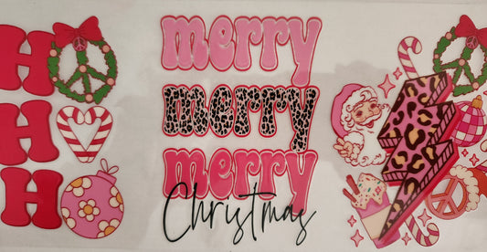 UVDTF 16oz Cup Wrap- Merry Merry Merry