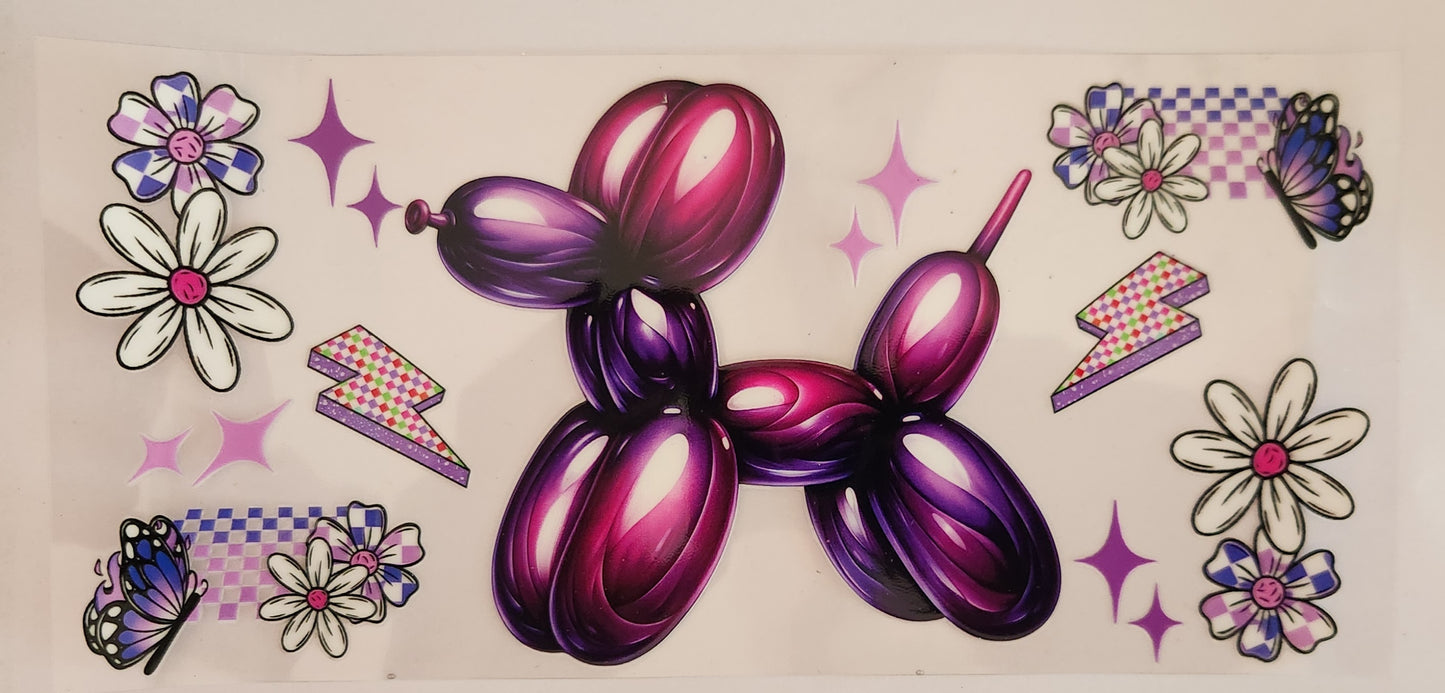 UVDTF 16oz Wrap- Purple Balloon Dog