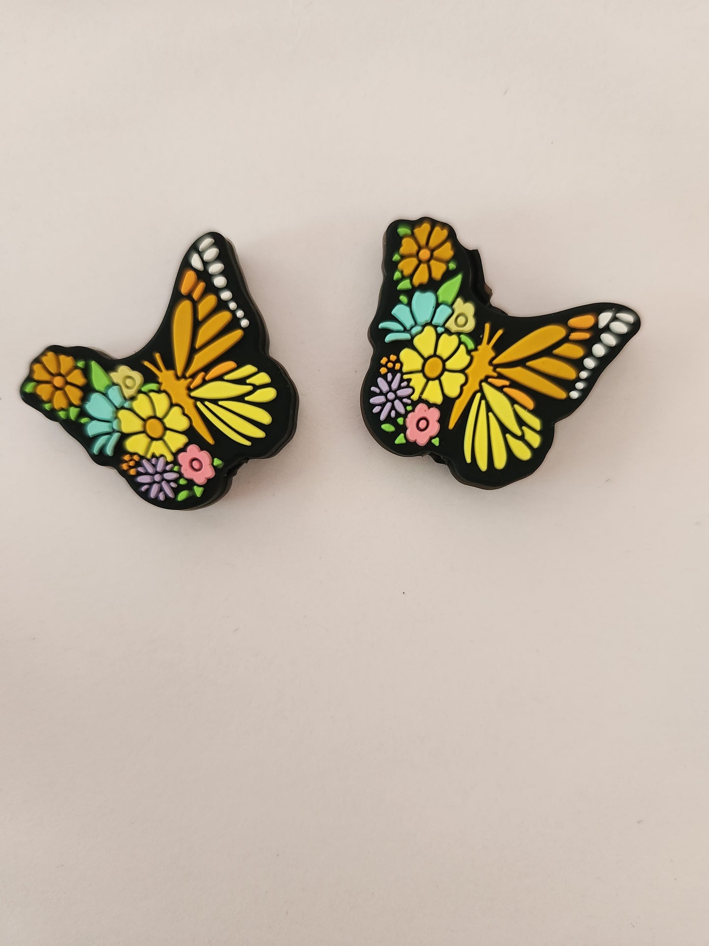 2D Silicone Focal- Floral Butterfly