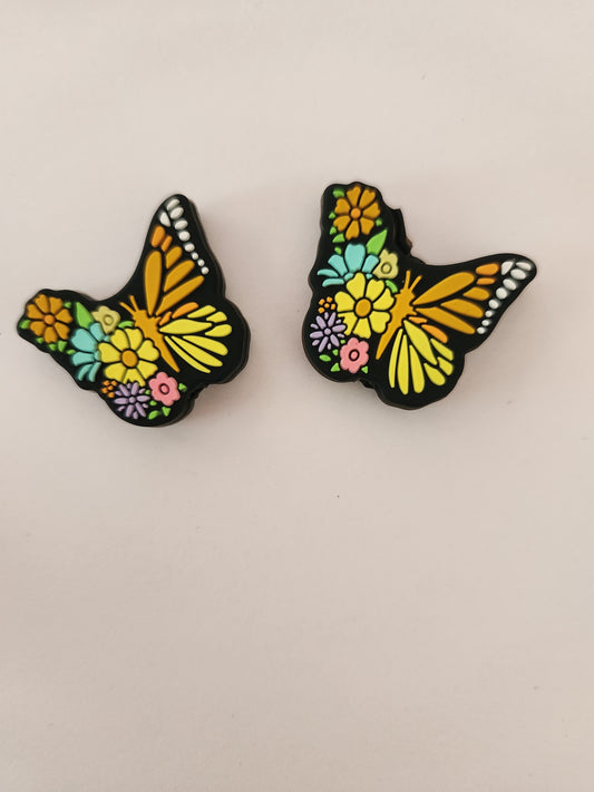 2D Silicone Focal- Floral Butterfly