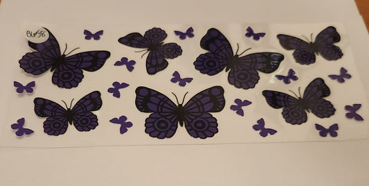 UVDTF 16oz Cup Wrap- Purple Butterflies