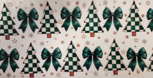 UVDTF 16oz Wrap- Checkered Christmas Trees