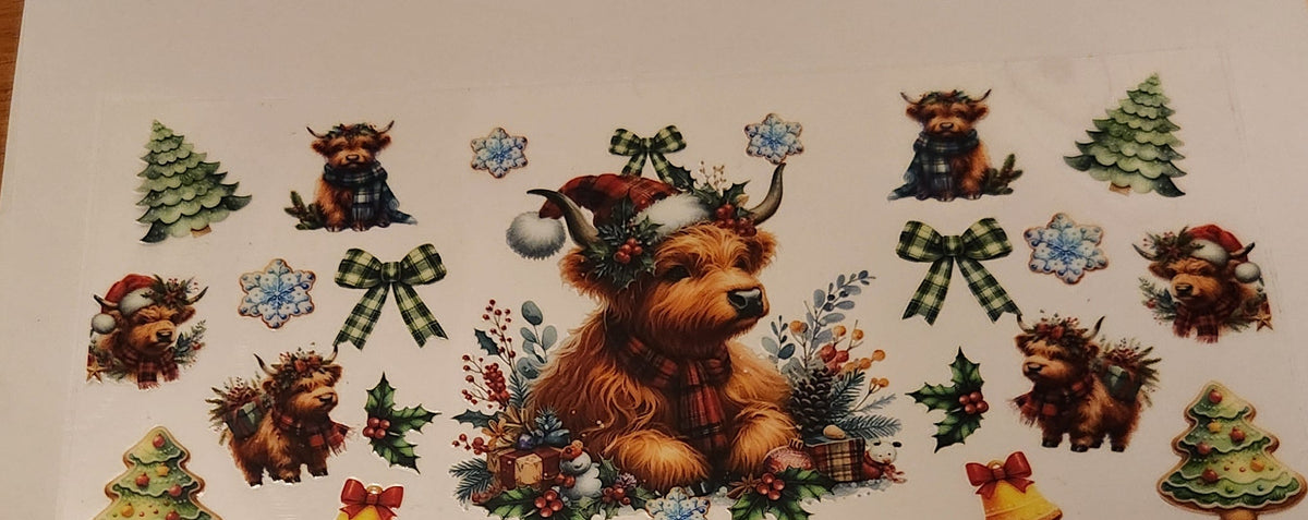 UVDTF 16oz Cup Wrap- Christmas Cow (Copy)