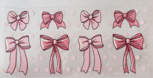UVDTF Wrap 16oz- Pink Bows (LG Pink polka-dot)
