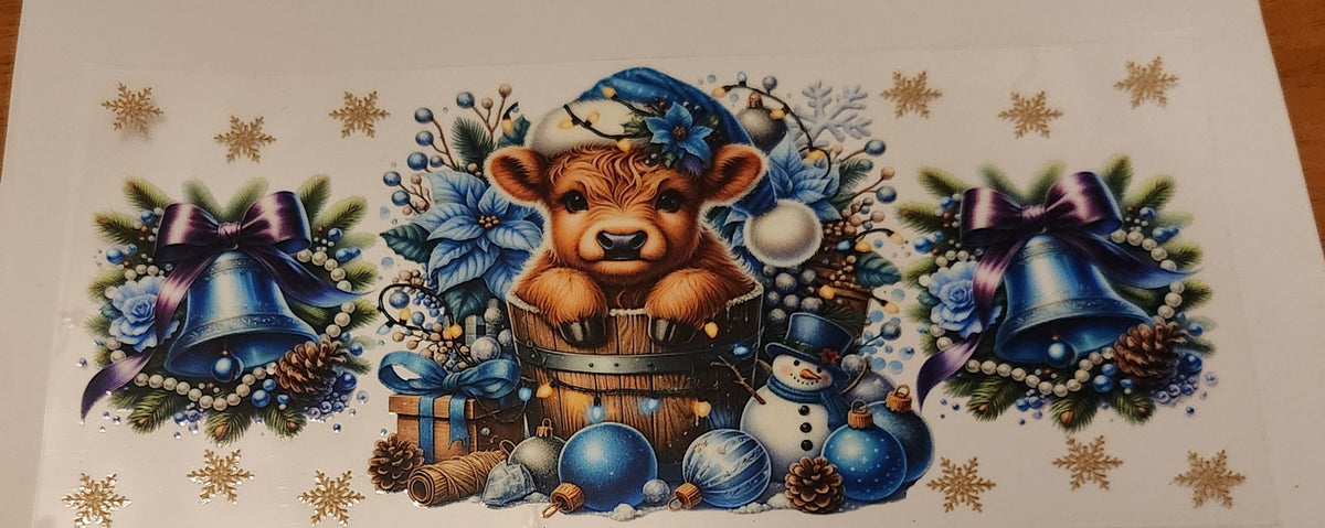 UVDTF 16oz Cup Wrap- Festive Cow