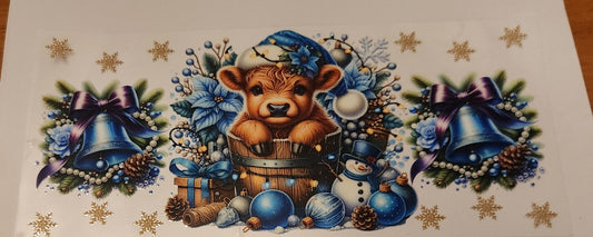 UVDTF 16oz Cup Wrap- Festive Cow