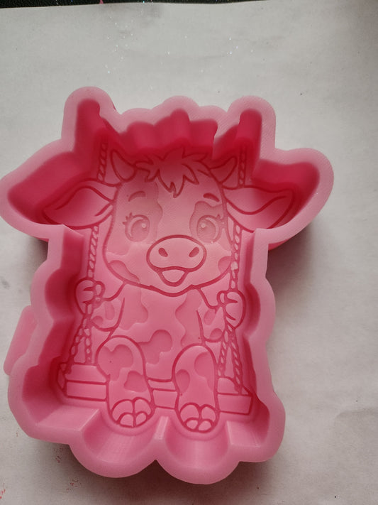 Custom Freshie- Cow on Swing