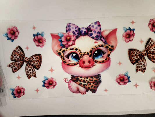 UVDTF 16oz Cup- Cute Pig