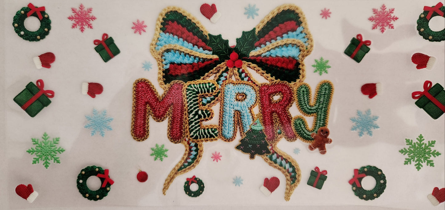 UVDTF 16oz Cup Wrap- Merry Christmas