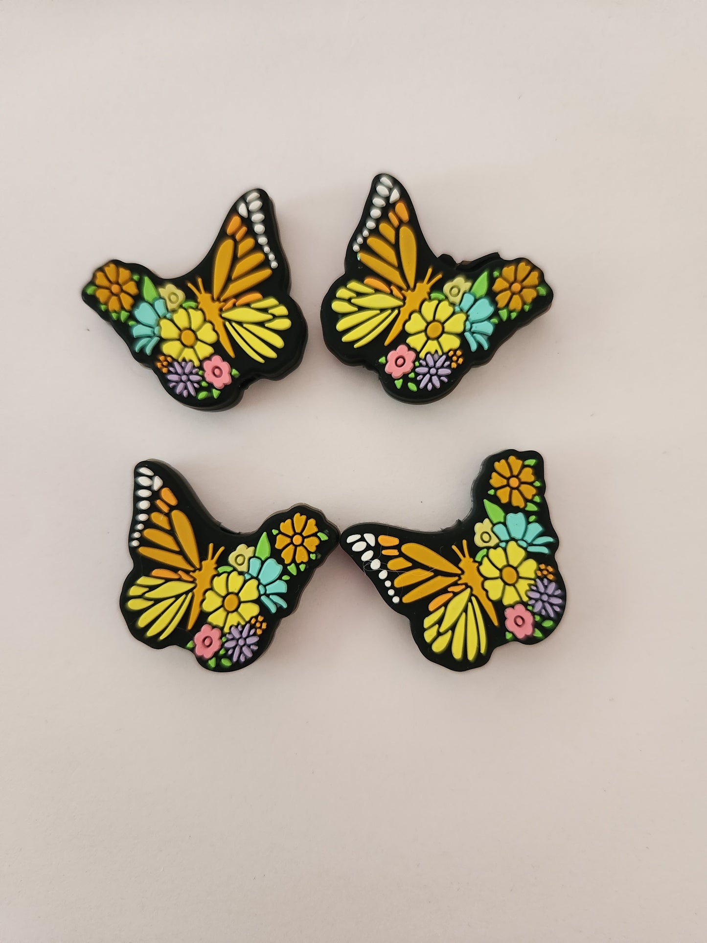 2D Silicone Focal- Floral Butterfly