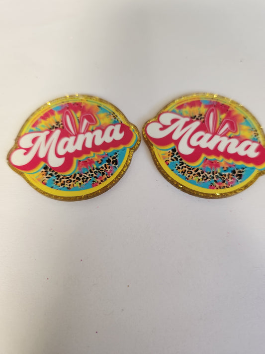 Flat Back Acrylic- Mama Round
