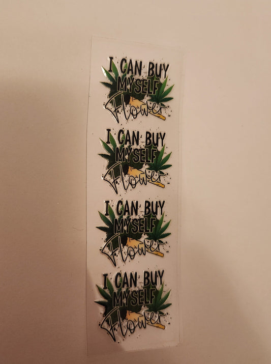 UVDTF Pen Wrap- Green Flower (single)