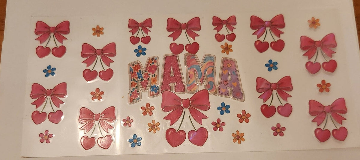 UVDTF 16oz Cup Wrap- Mama & cherries