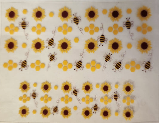 UVDTF Mini Tumbler Keychain Wrap (single) Bees & Sunflowers