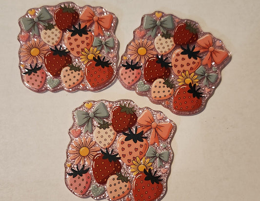 Flat Back Acrylic- Strawberry